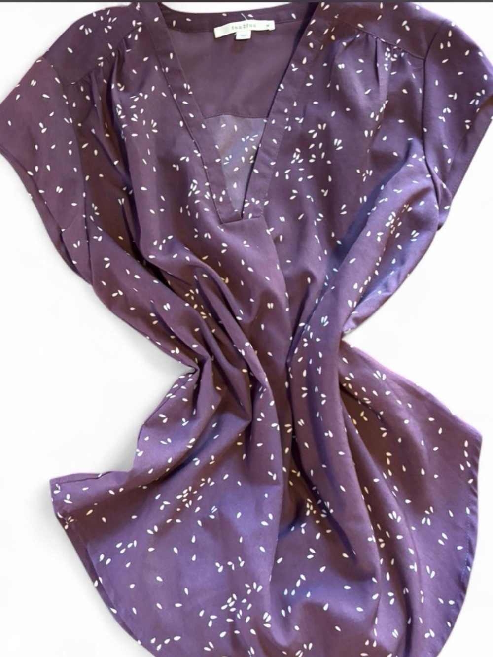 Fun2Fun Purple V-Neck Sleeveless Blouse Women’s Flowy Casual Top
